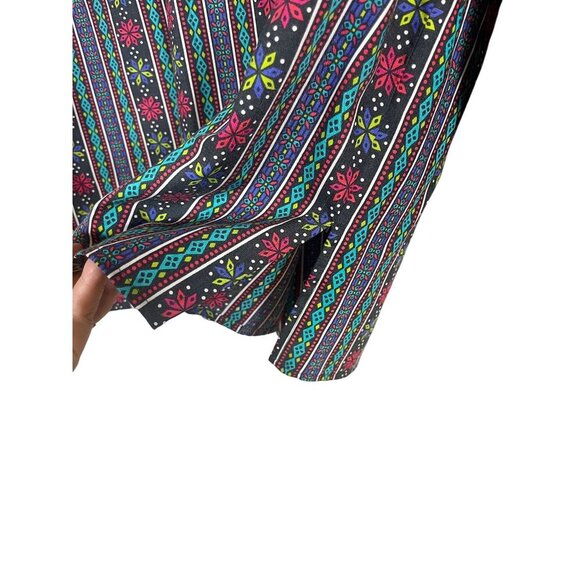 Retro Floral Western Shirt 18 Boho Striped Funky Classic Cowgirl 80s Aztec - Picture 8 of 10